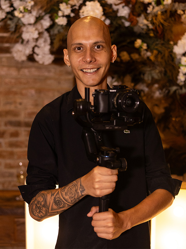 Photographer working with camera